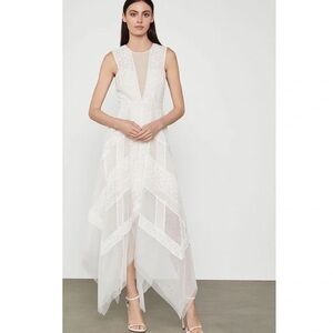 bcbgmaxazria asymmetrical lace dress BCBGMAXAZRIA Asymmetrical Lace Dress S (4-6)